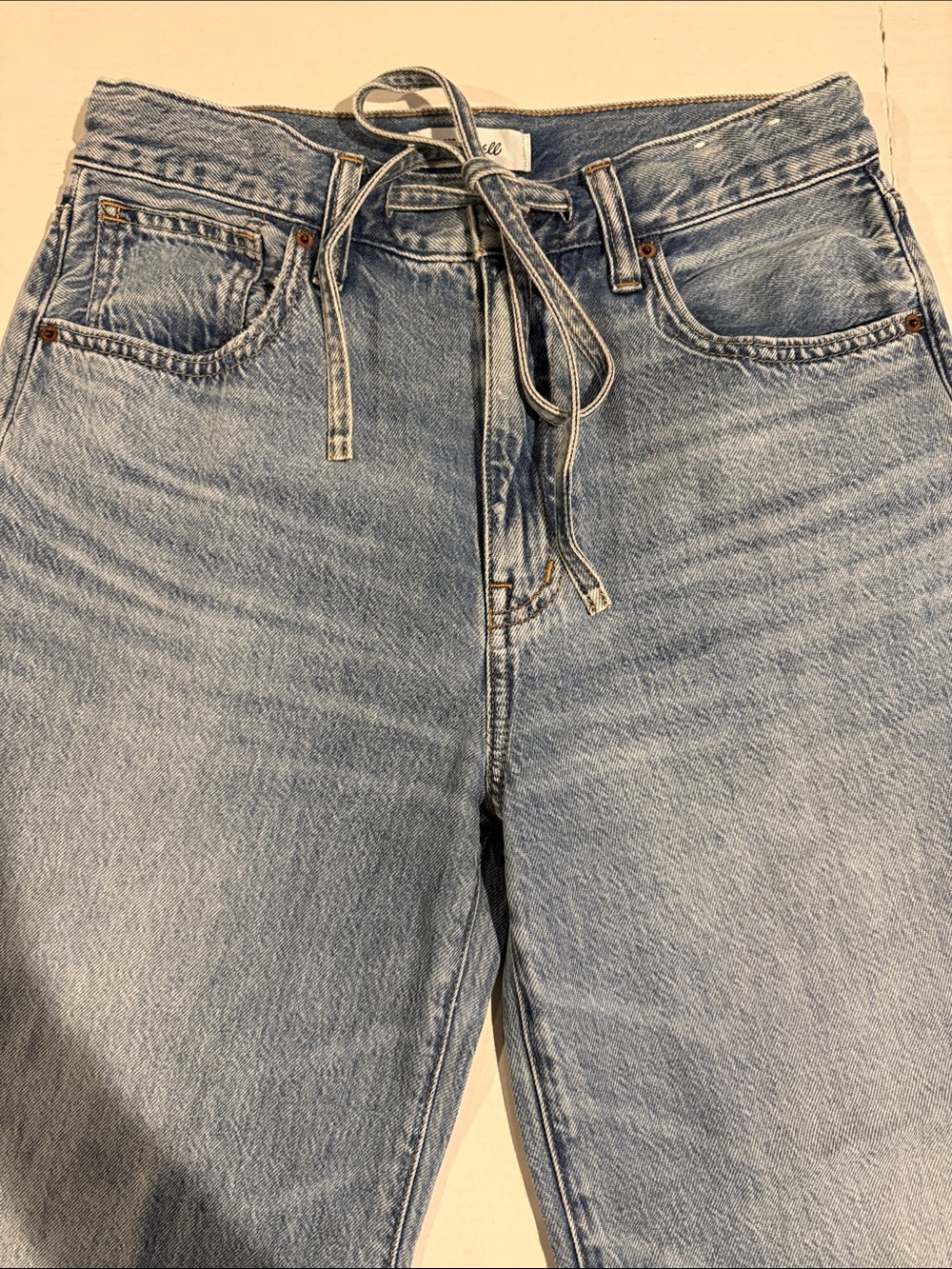 Madewell Light Blue High-Rise Tie-Waist Jeans